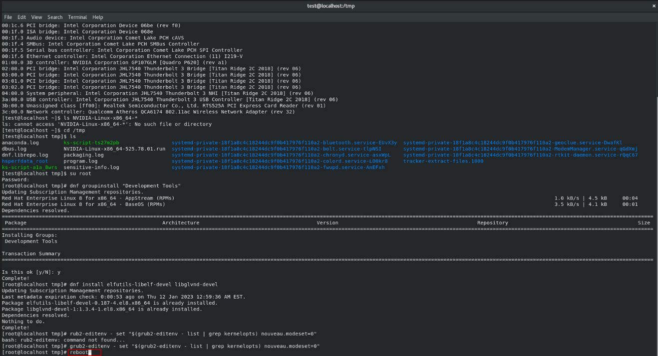 如何在Red Hat Enterprise Linux 8.7下安装NVIDIA显卡驱动