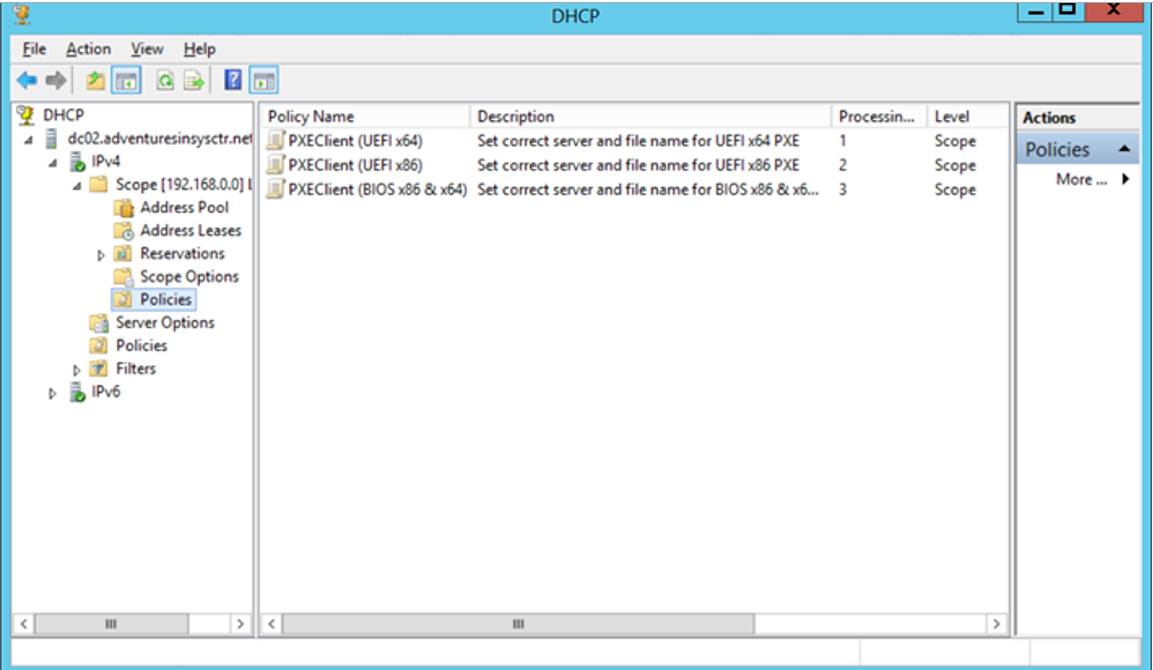 Enable BIOS and UEFI Boot for PXE in DHCP